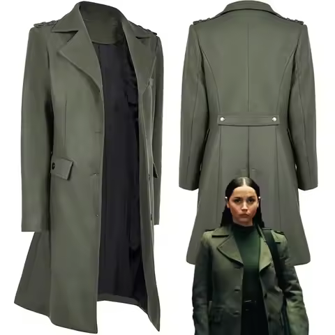 Rooney Cosplay Coat Costume 2025 Movie From the World of John Wick Ballerina Roleplay Grayish Green 