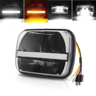 7 Inch Square LED Car Headight 5x7 7x6 Headlamp with DRL Turn Signal for Jeep Wrangler YJ Cherokee X