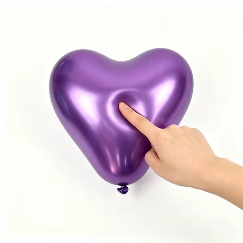 10 Inch Metallic Chrome Heart Latex Balloons Shiny Love Balloons for Valentine Wedding Birthday Part