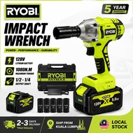 RYOBI 128V Impact Wrench 1080N.M High Torque Cordless Impact Wrench 5.0Ah Battery 5 Year Warranty Lo