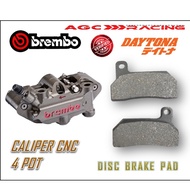BREMBO CALIPER DISC BRAKE PADS CALIPER CNC 4 POT BEST QUALITY