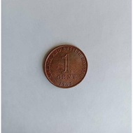 Malaysia Old Coins Collection - Malaya And British Borneo - 1 Cent - 1962 / Keris Design on Back of 