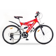 จักรยานเสือภูเขา MTB TURBO BICYCLE รุ่น 24" A-MAX SHIMANO 6 SPEED (จัดส่งเป็นกล่อง ประกอบแล้ว 85%)
