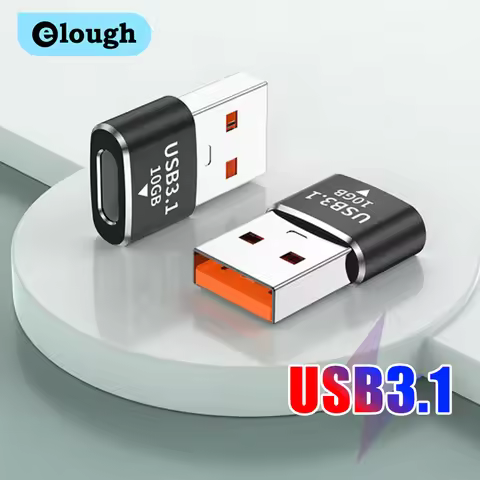 Elough 120W USB3.1 Type C Female To USB A Male Adapter for Xiaomi OTG Converter Connector For iPhone