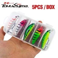 JA3 5Pcs/Boxed Minnow Fishing Lure 55mm/6.5g Slow Sinking Wobblers 3D Eyes Artificial Hard Bait Bass