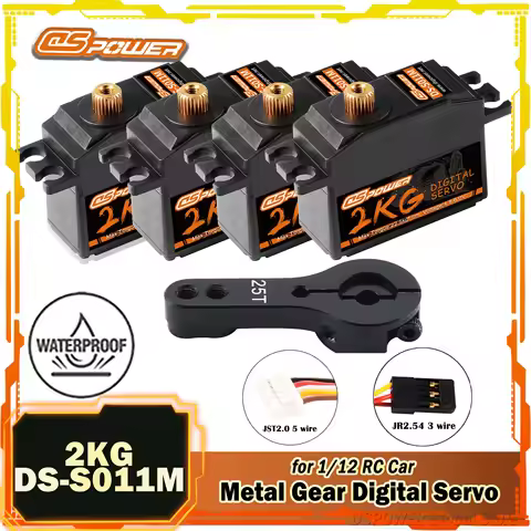 DSPOWER 2KG Waterproof Digital RC Car Servo Metal Gear 4.8~6.0V DC for 1/12 Wltoys 144001 144010 Mon