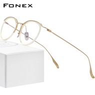 FONEX Acetate กรอบแว่นตาไททาเนียม2023วินเทจ Oversize แว่นตากันแดดทรงกลมผู้หญิงแว่นตา DTX131