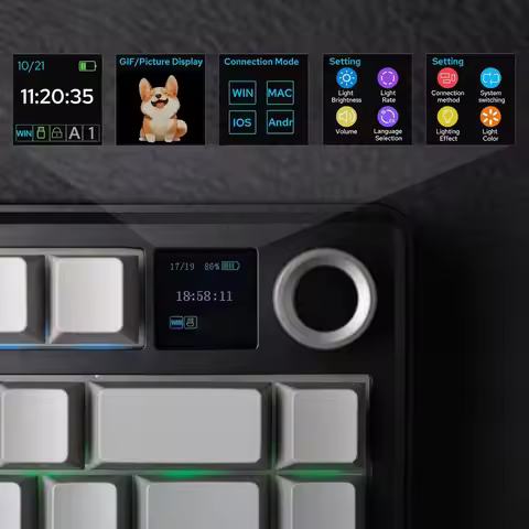 Aula F75 MAX Wireless Mechanical Keyboard With TFT Screen and Knob Gasket RGB Backlight Gaming Keybo