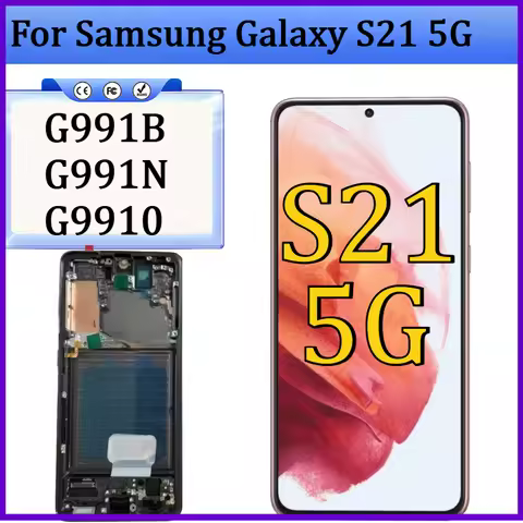New OLED For Samsung Galaxy S21 5G G991B G991N G9910 LCD Display Touch Screen Digitizer with Frame F