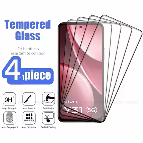 4/3/2/1PCS For Vivo Y31 5G Glass Vivo Y31 5G Tempered Glass Protective Full Cover Glue 9H Hardness S