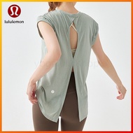 Lulu Loose Yoga Sports Top with Split Back Hollow Out YD247