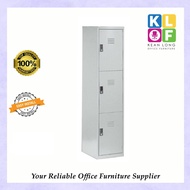 KLOF 3 Door Compartment Steel Locker/ Almari Besi 3 Pintu Berkunci/ Almari Baju Besi