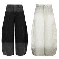 ZBM_Wash Grunge Super Wide Leg Khaki Jeans