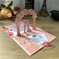 BARR1YP Wedding Invitation, 3D Pop up Greeting Cards, Laser cut Hollowing Out Vertical Bride And Gro