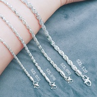 Silver 925 Necklacet "Rope Chain" 925銀項鏈 (Rantai Leher Perak 925) 錢財鏈麻花鏈繩索鏈(Rantai tali)