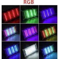 Lampu Sorot Led Rgb 50W 220V / Warna Warni Led Sorot Remot 50Watt