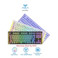 ⚡️AULA WIRELESS/BLUETOOTH KEYBOARD (คีย์บอร์ดเกม ) AULA F2183  BLUE-SWITCH : [EN /TH] RGB 87 Keys Hotswap/USB type C / Bluetooth 5.0 / USB Wireless 2.4 GHz/Warranty 2Year By WTG  #AULA #F2183