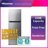 Hisense RT296N4CGN 270L 2 Door Refrigerator Fridge Peti Sejuk