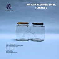 Jkhx500 500ml hexagonal glass Jar/500ml hexagonal glass bottle / jam honey bottle