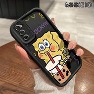 Casing Hp Samsung Galaxy A03s A02s M02s F02s Case ponsel pola SpongeBob Kartun lengkap Anti Drop warna hitam dan putih pelindung silikon Softcase Cases Kesing