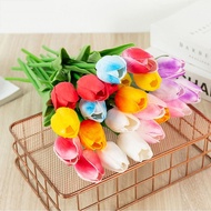 Bjiax Artificial Flowers Mini PU Tulips Bouquet Faux Plants for Wedding Room Home Hotel Party Event Decor