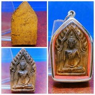 Wat Palelai(坤平原庙) 2550年,混合Wat BangKrang老料制(请参阅以下注解)2551出塔人缘至樽坤平佛,已包好不锈钢佛牌壳Phra Khun 6 Round Blessed