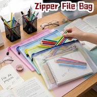 Mesh Zipper File Bag/Beg dokumen berzip/PVC File Bag file organizer bag Waterproof Mesh Pouch folder