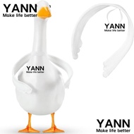 YANN Lawn Goose Outfit, Flat Edge White Wings Poseable Goose Wings,  Easy Installation Creative Goos