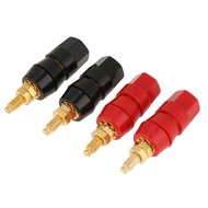 4 Pcs Speaker Binding Post Red Black Plastic Copper Terminal Binding Post for 4mm Banana Plugs Speak
