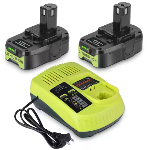 JYJZPB 2 Pack 3.5Ah For Ryobi 18V Battery and Charger Combo Compatible for Ryobi ONE+ Battery P102 P