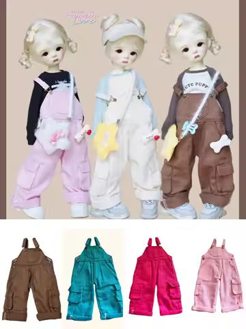 (in stock）1/6BJD Clothes Big Fish Bib 1/6Doll Long Sleeved T-Shirt Yosd Hat (Fit Blyth, OB22, Pullip