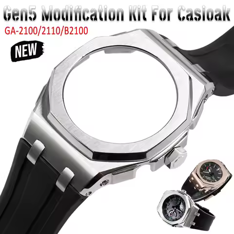 Gen5 Mod Kit For Casioak GA2100 GAB2100 NEW Stainless Steel Metal Bezel Rubber Metal Strap for Casio