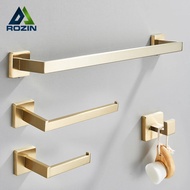 Bathroom Accessories Set Brushed Gold Toilet Wall Towel Bar Rail,Paper Holder And Hook Stainless Steel Bath Rack Hanger Hardware