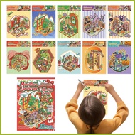 Sticker Scene Decal Miniature Tapes Crafting Toys Christmas and Halloween Sticker Scenes for Kids fo