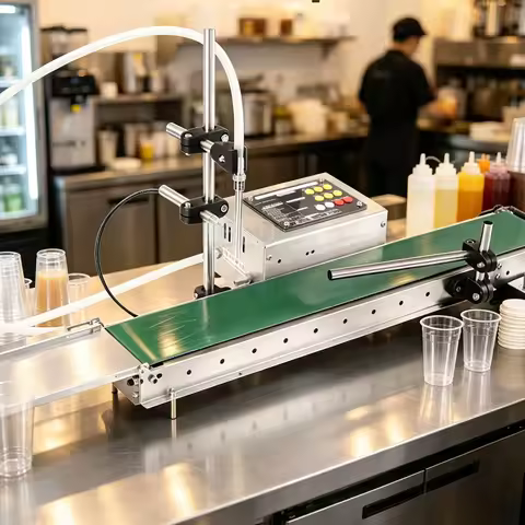 Portable Conveyor Liquid Bottle Filler, Net Weight 5.28kg Automatic Liquid Filling Machine for Small