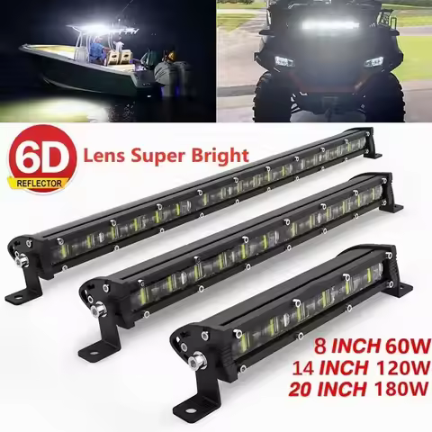 LED Bar 4x4 6D Ultra Strip LED Light Bar 8" 14" 20" inch Driving Fog Lamp Work Light 4x4 Led Bar for