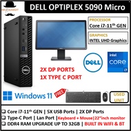 DELL OPTIPLEX 5090 MICRO PC CPU / SET CORE i5/i7 (11th Gen) UPTO 32GB RAM / 1TB SSD WINDOWS 11 PRO