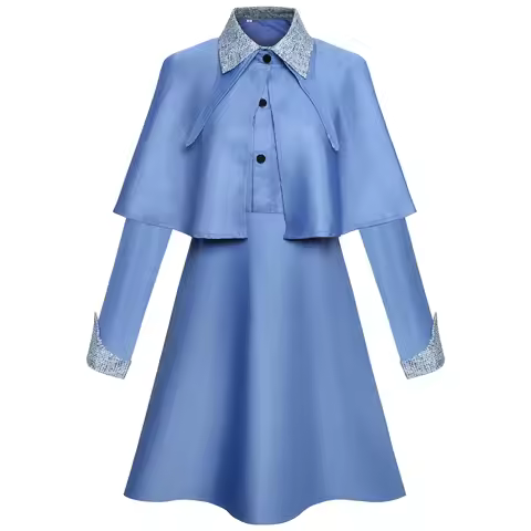 Harry Potter Beauxbatons Women School Uniform Cosplay Costume Full Dress Outfit for Halloween Party 