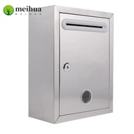MEIHUA Letter Box, with Locks Waterproof Mailbox, Portable Stainless Steel 3 Sizes Ballot Box Outdoo