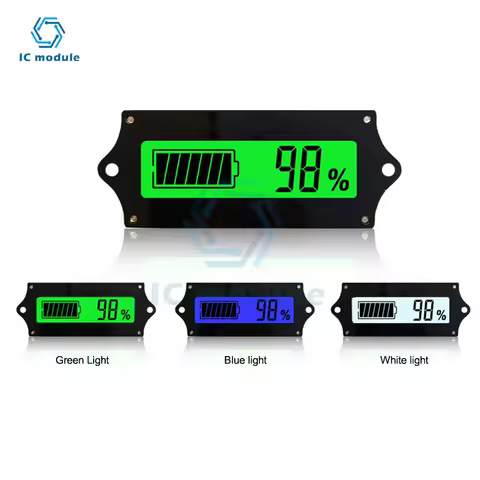 12/24/36/48V LY6W Lead Acid Battery Capacity Indicator Blue LCD Digit Display Meter Lithium Battery 