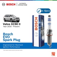 Bosch EVO Platinum Iridium Spark Plug 4pc Set for Volvo XC40 XC60 XC90