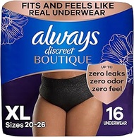 Always Discreet Boutique Adult Incontinence and Postpartum Underwear for Women, Maximum Protection,
