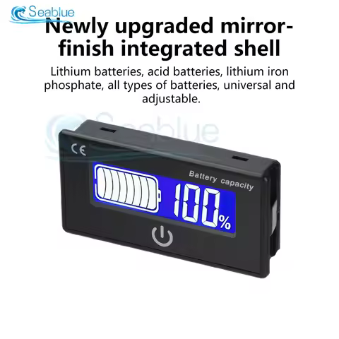 DC 8-100V Battery Capacity Indicator LCD Digital Electricity Meter Lead-acid Lithium LiFe PO4 Voltag