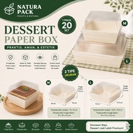 Dessert Paper Box Mika 20 Set Sizes M & L | Food Grade Brownies Cheesecake Dessert Cake Box