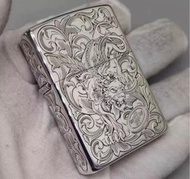 全新有盒Zippo煤油打火機 唐草貔貅 白銅純銅盔甲機