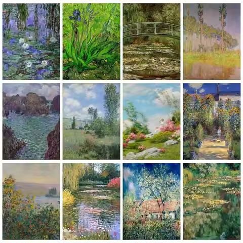 GATYZTORY Modern Paint By Numbers Abstract Forest Garden Landscape Gift Pictures By Numbers Wall Art