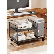 可移動臺式電腦主機托架 桌下印表機置物架 辦公桌工位收納架子 支架（平行進口）（快遞送貨上門）