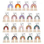 san* for Creative Keychain Weaving Rainbow Pendant for Key Chain Tassel Macrame Keyrings for Key Holder Jewelry for Deco