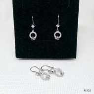 925 Sterling Silver Adult Round Ribbon Hook Earrings with White Gold Plating - AK103 for Children, T