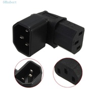 HUBERT Power Adapter C13 Female C14 Male 10A 3Pin Corner Plug Conversion Socket Down UP C14 Male To 